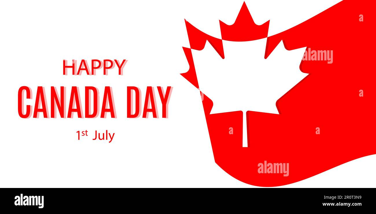 Happy Canada Day background with red maple leaf. Vector illustration ...