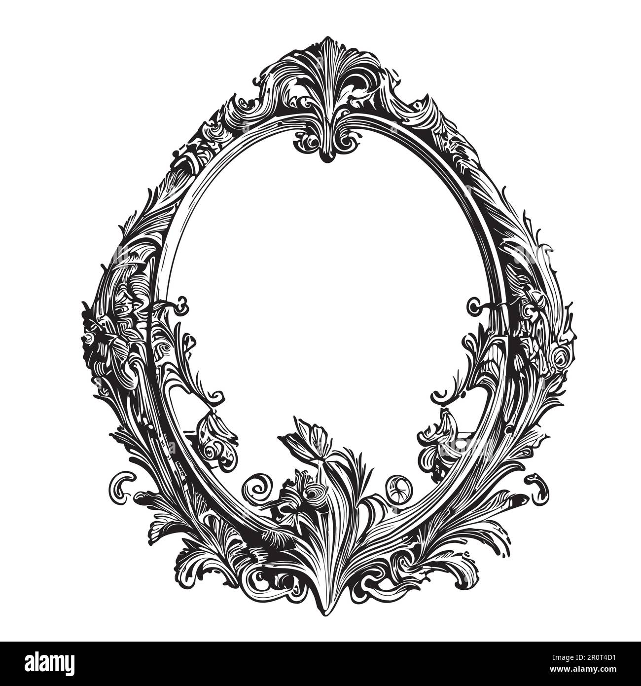 Vintage mirror hand drawn sketch in doodle style illustration Stock