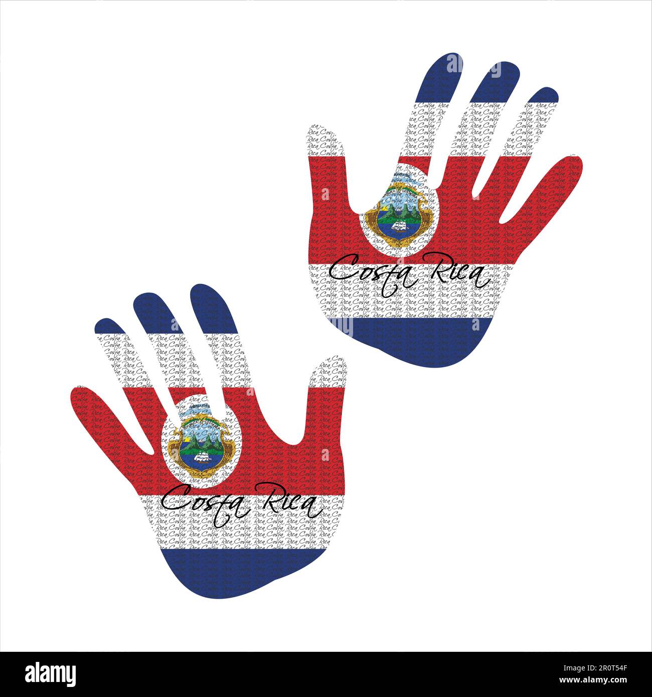 Hand drawn vector illustration with costa rica flag pattern great for ...