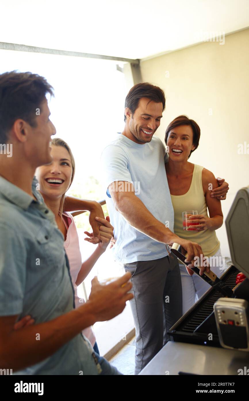 Weekend vibes with good friends. a group of young friends enjoying a ...