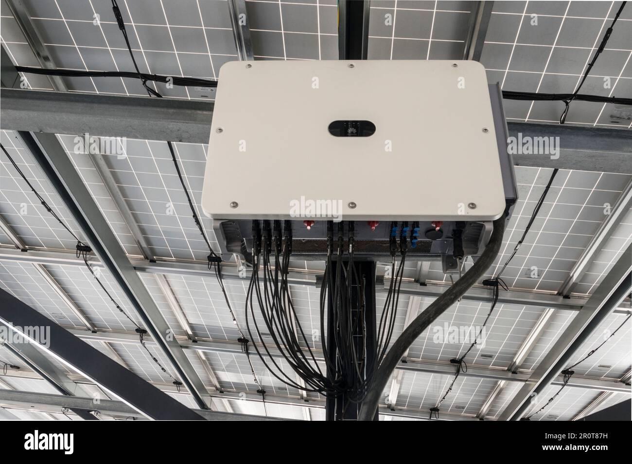 Control box for carpark solar panels Stock Photo - Alamy