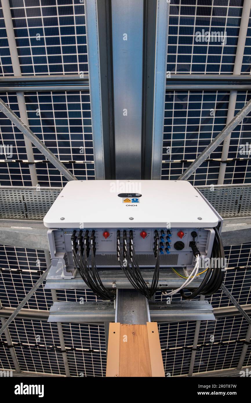 Control box for carpark solar panels Stock Photo - Alamy