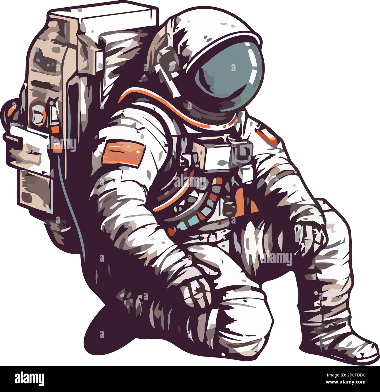 astronaut in space suit over white Stock Vector Image & Art - Alamy