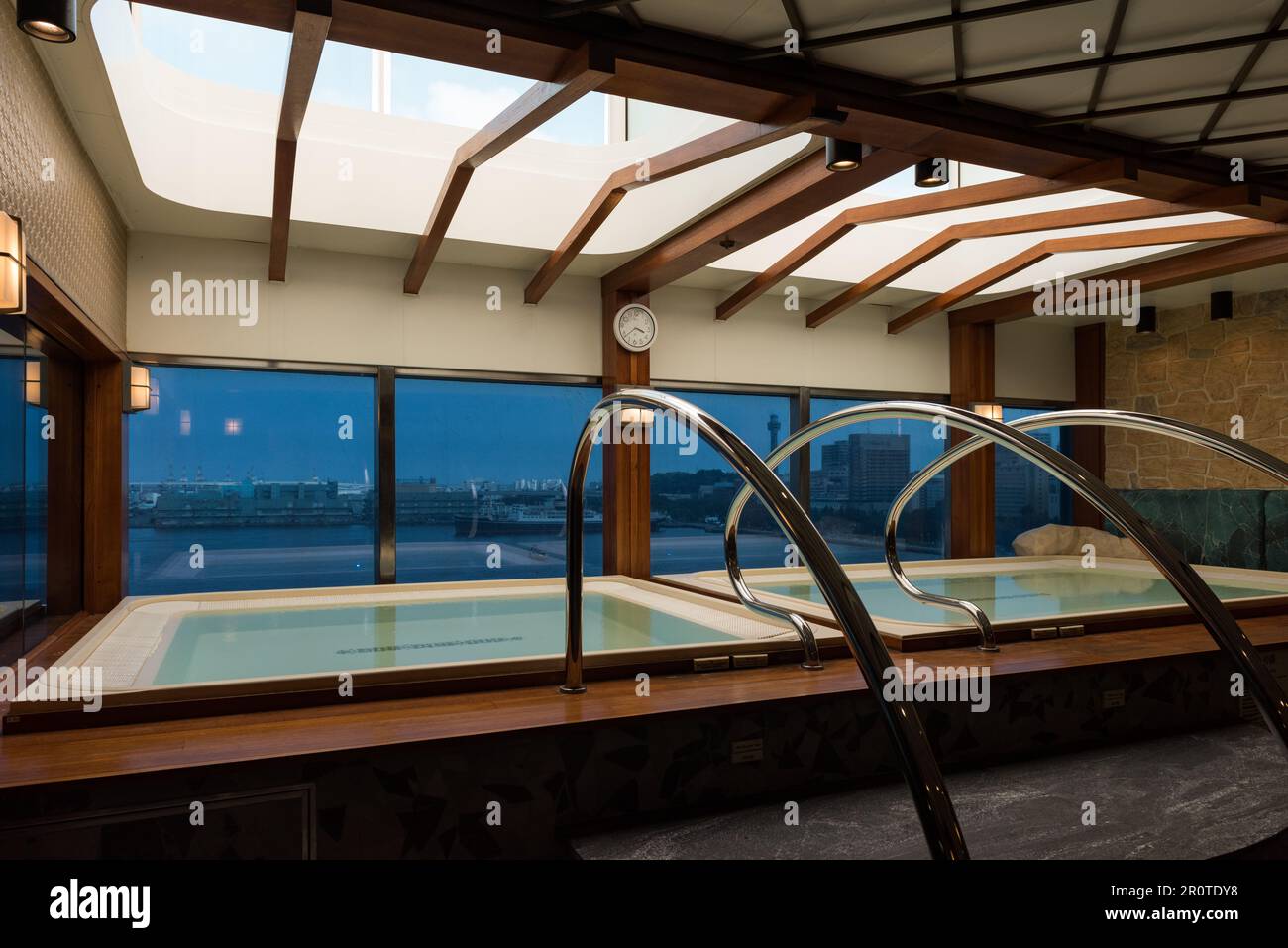Yokohama, Japan July 16, 2016 - the Izumi Japanese Bath is an onsen ...
