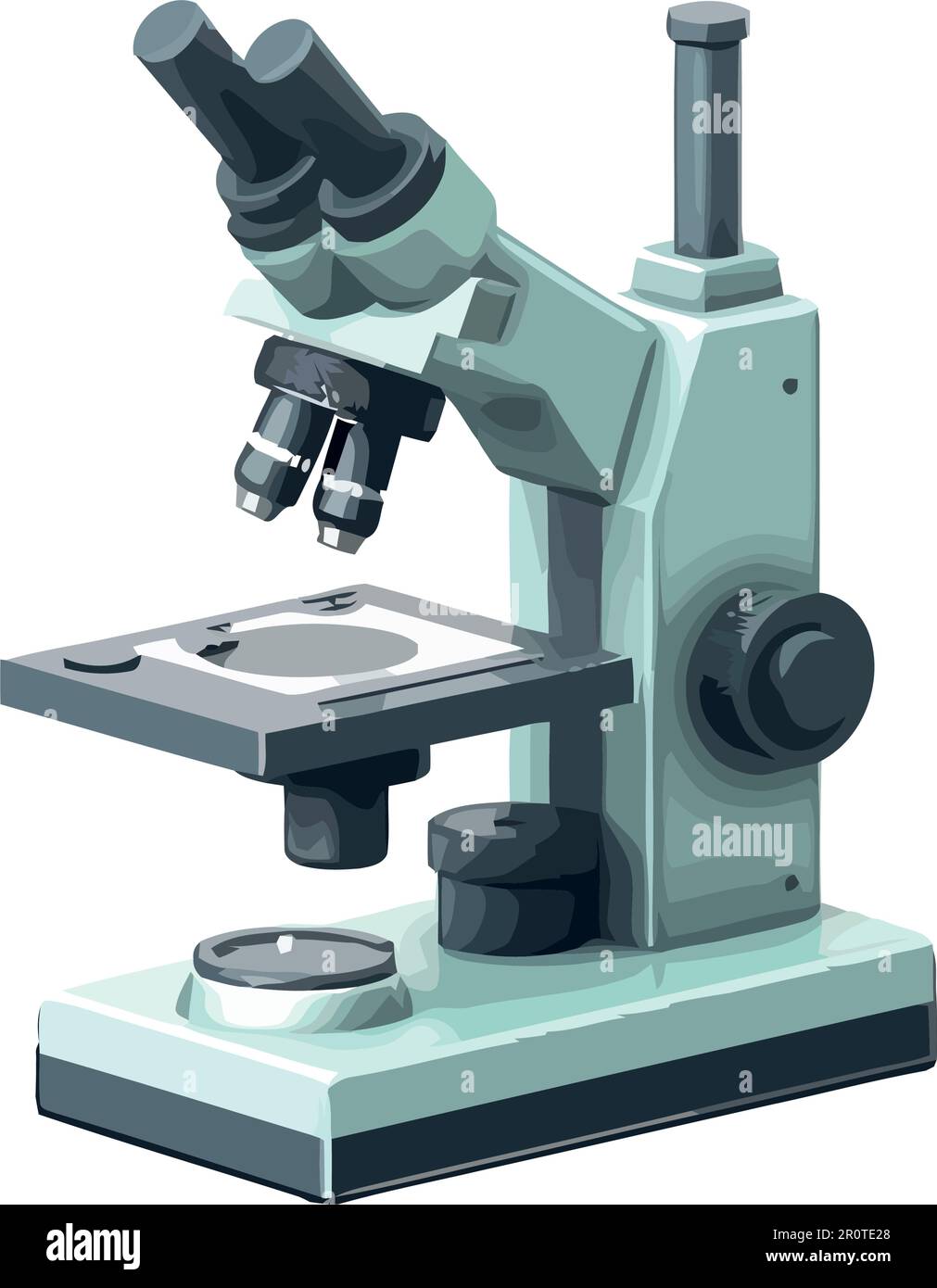 Scientist analyzing medical sample with high scale magnification