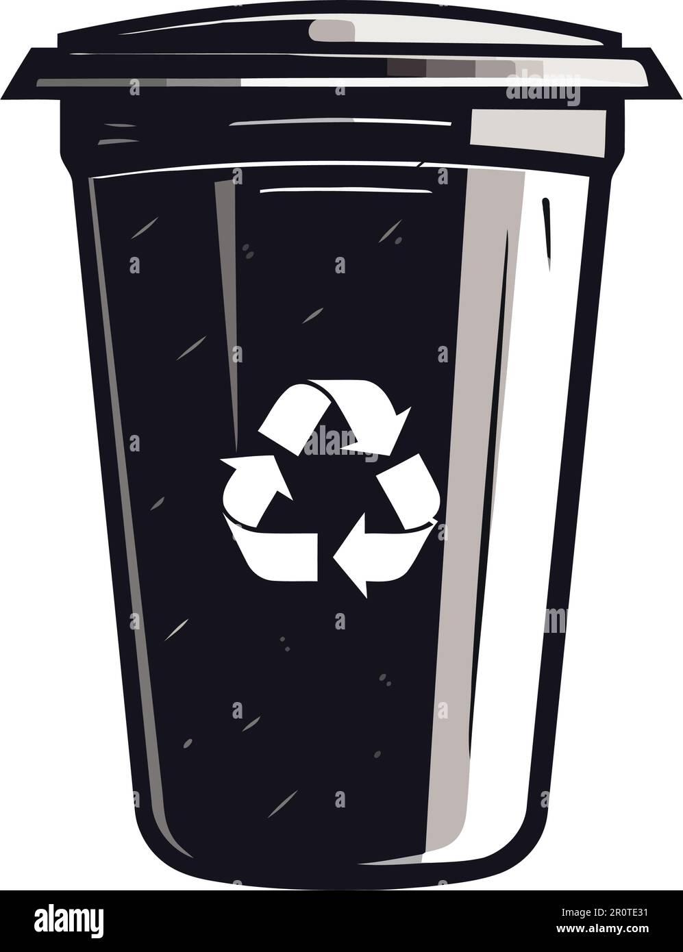 Recycling black trash bin over white Stock Vector Image & Art Alamy