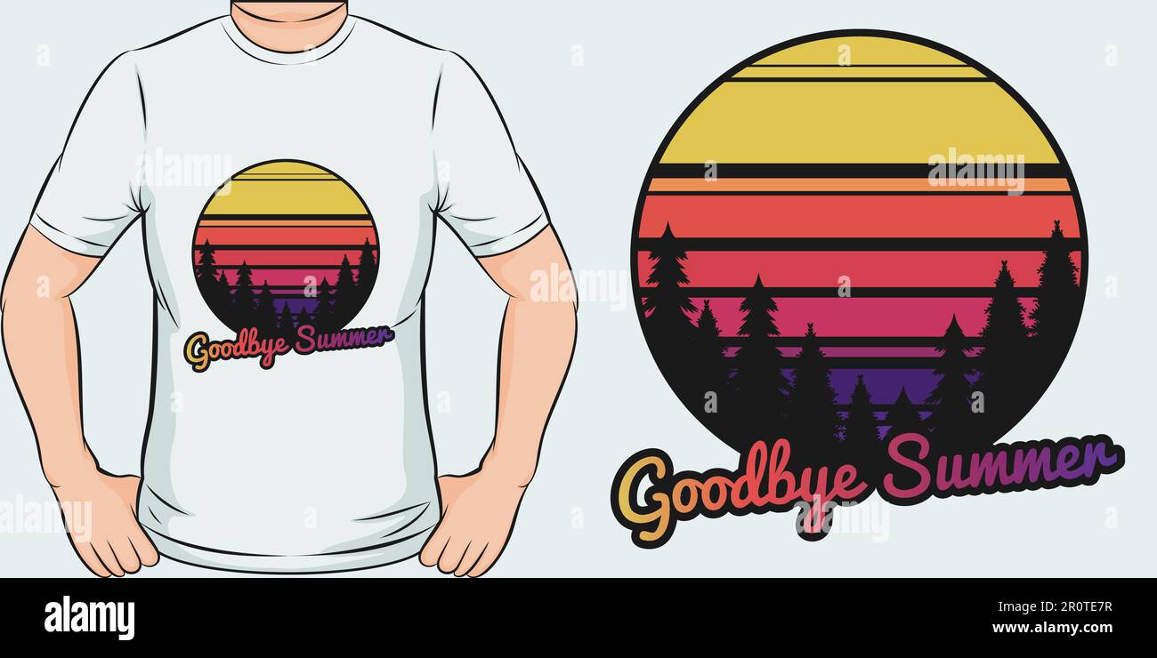 Goodbye Summer, Summer T-Shirt Design. Stock Vector