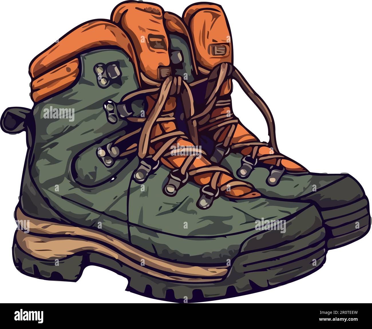 Hiking boots illustration vector over white Stock Vector Image & Art