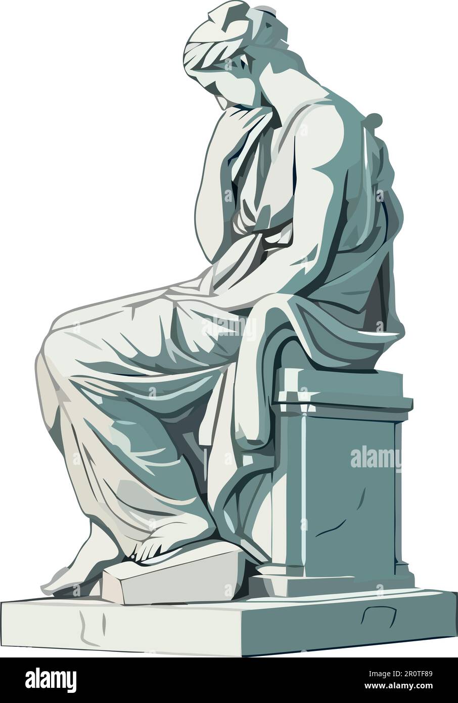 Greek sculpture of a seated woman Stock Vector Image & Art Alamy