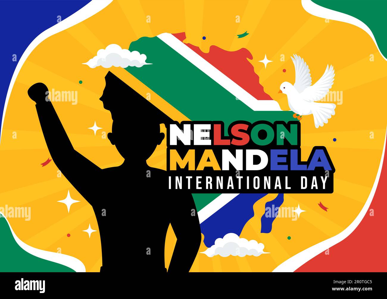 Happy Nelson Mandela International Day Vector Illustration on 18 July ...