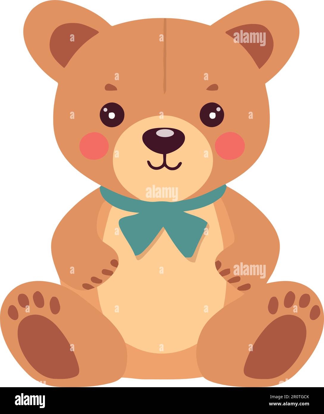 Cute teddy bear toy sitting on white background Stock Vector Image ...