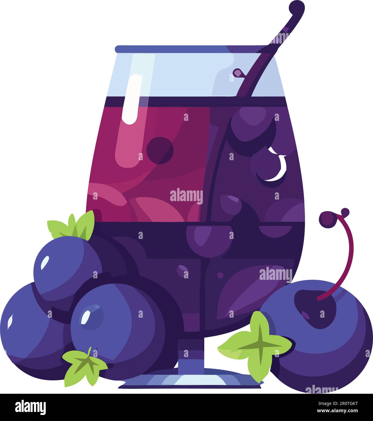 Juicy berry fruit in a cup cartoon design Stock Vector
