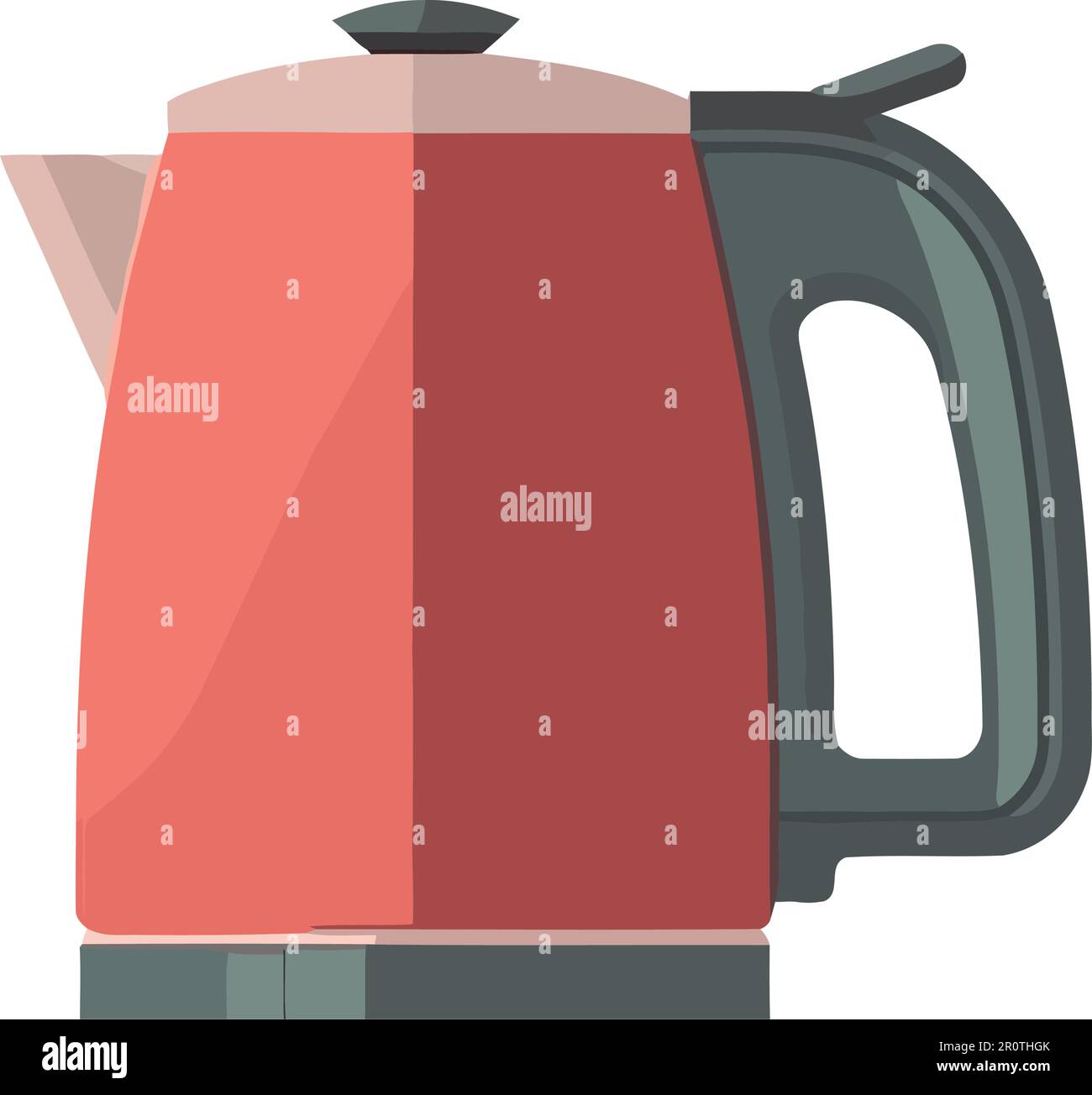 Hot tea poured from shiny stainless kettle Stock Vector