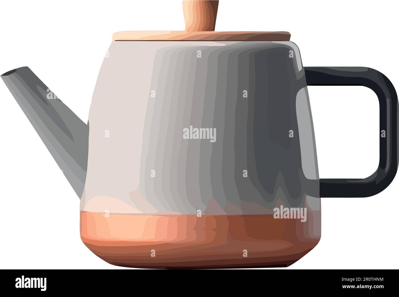 Hot tea poured from antique teapot handle Stock Vector