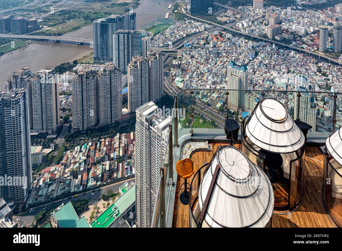 Aerial view from Landmark 81 observation deck, Ho Chi Minh City, Vietnam Stock Photo