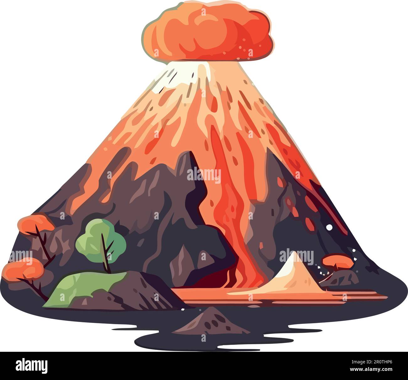 Erupting mountain design Stock Vector