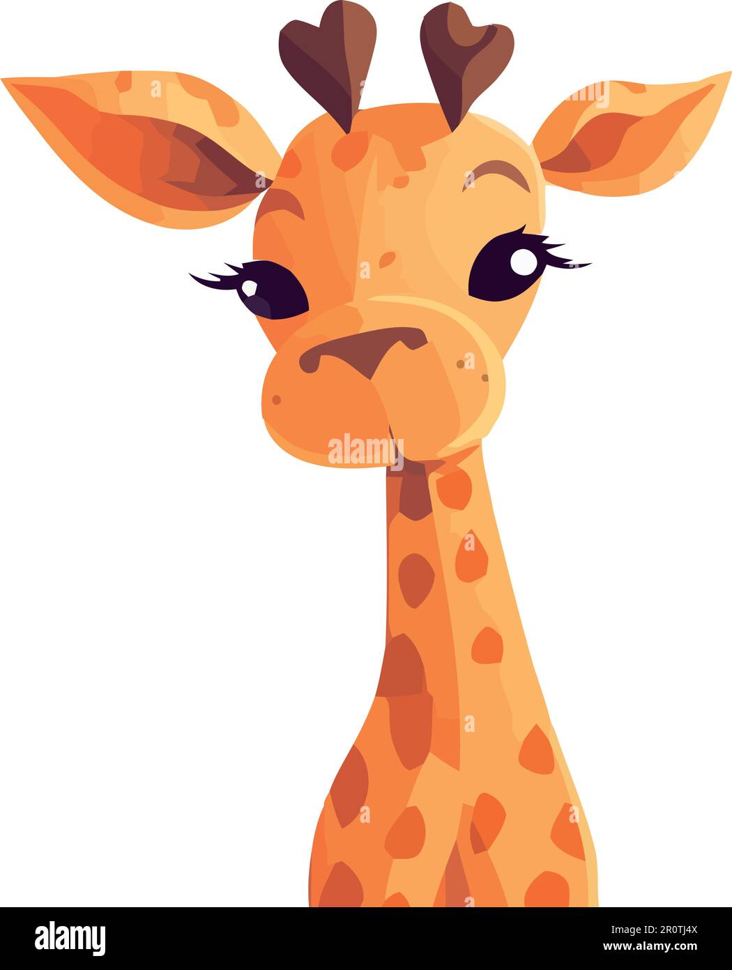 Cute giraffe standing in nature smiling happily Stock Vector Image ...