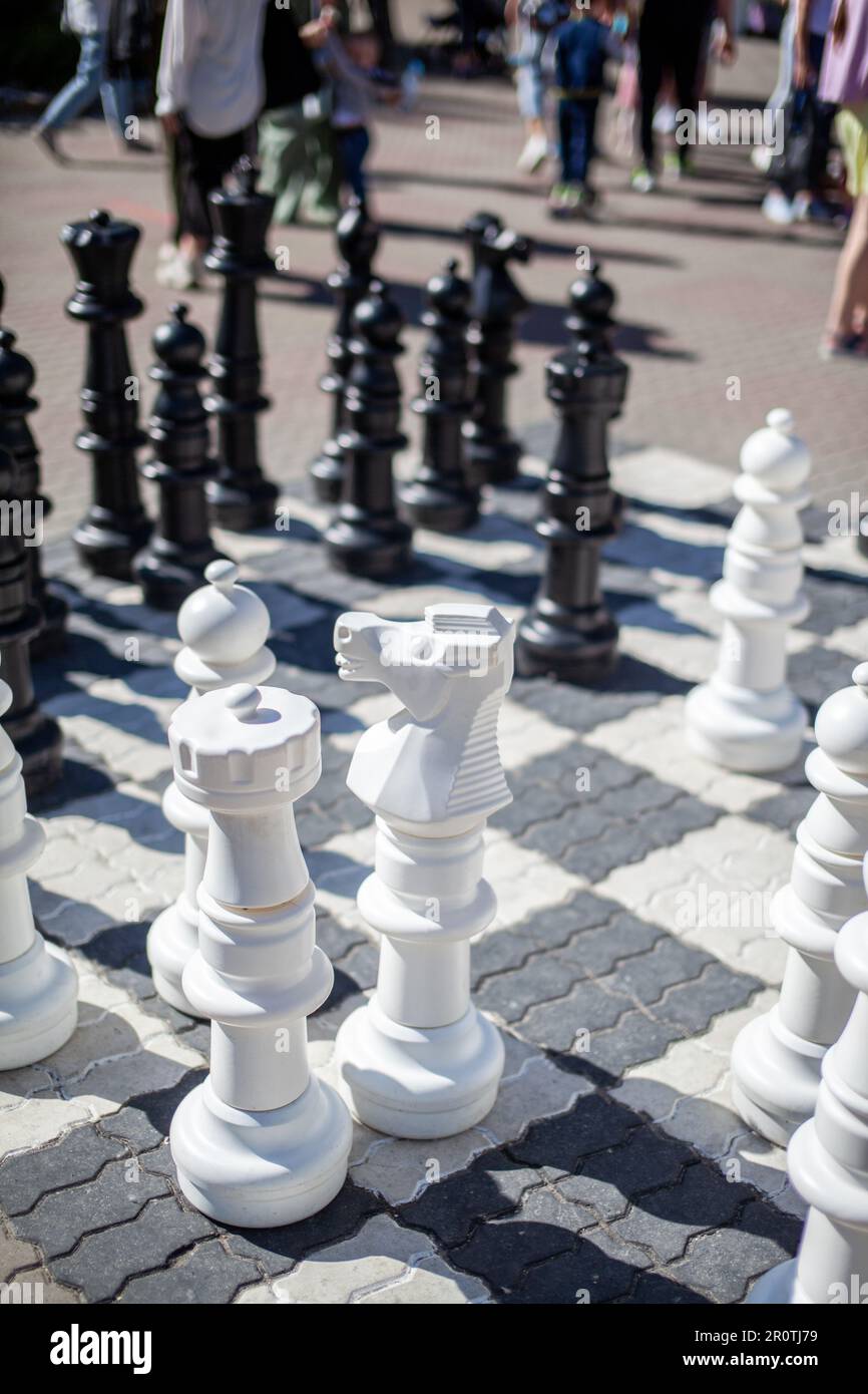 Big street chess pieces stock image. Image of large - 191891493