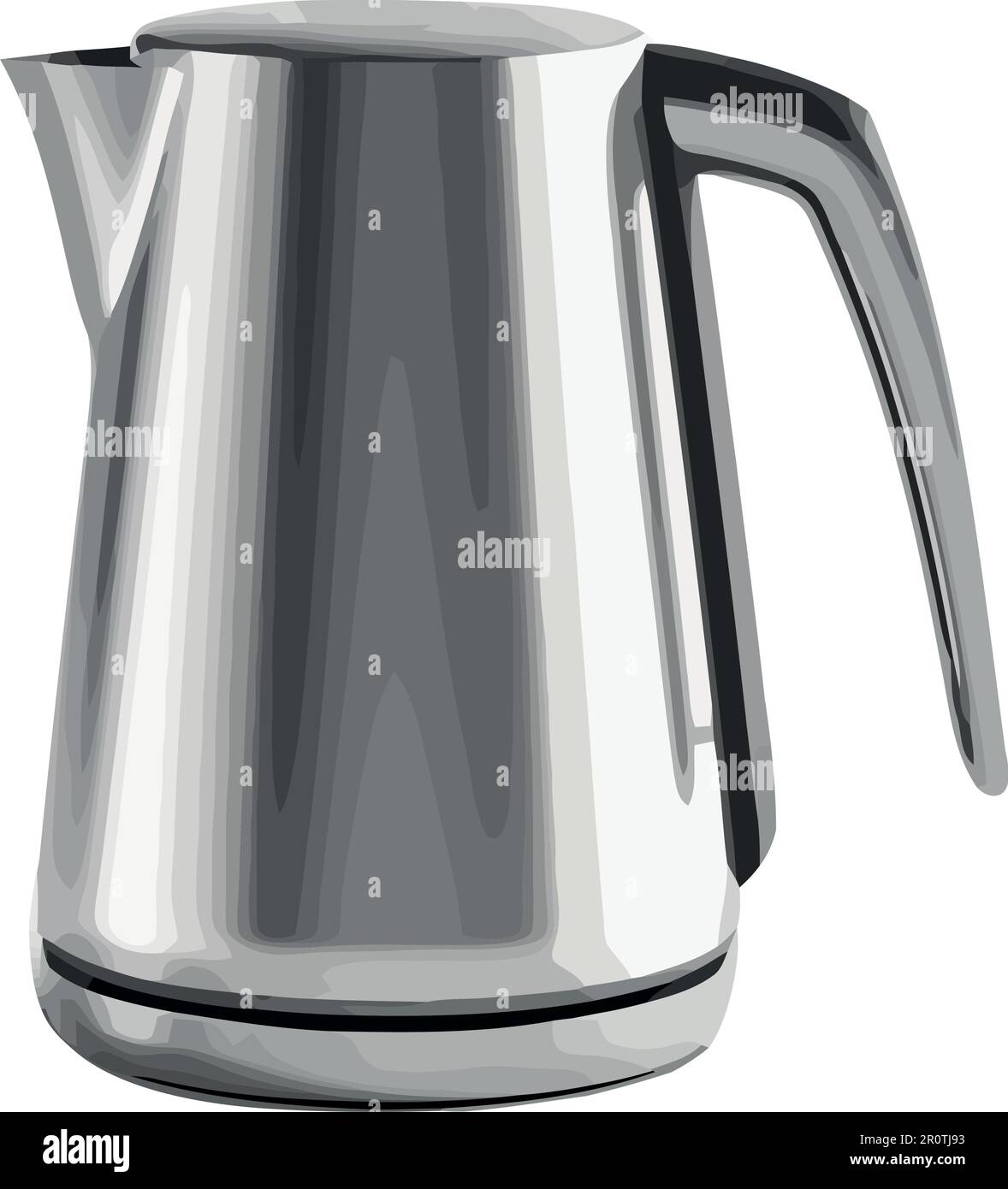 Shiny metallic mug pouring boiling water Stock Vector