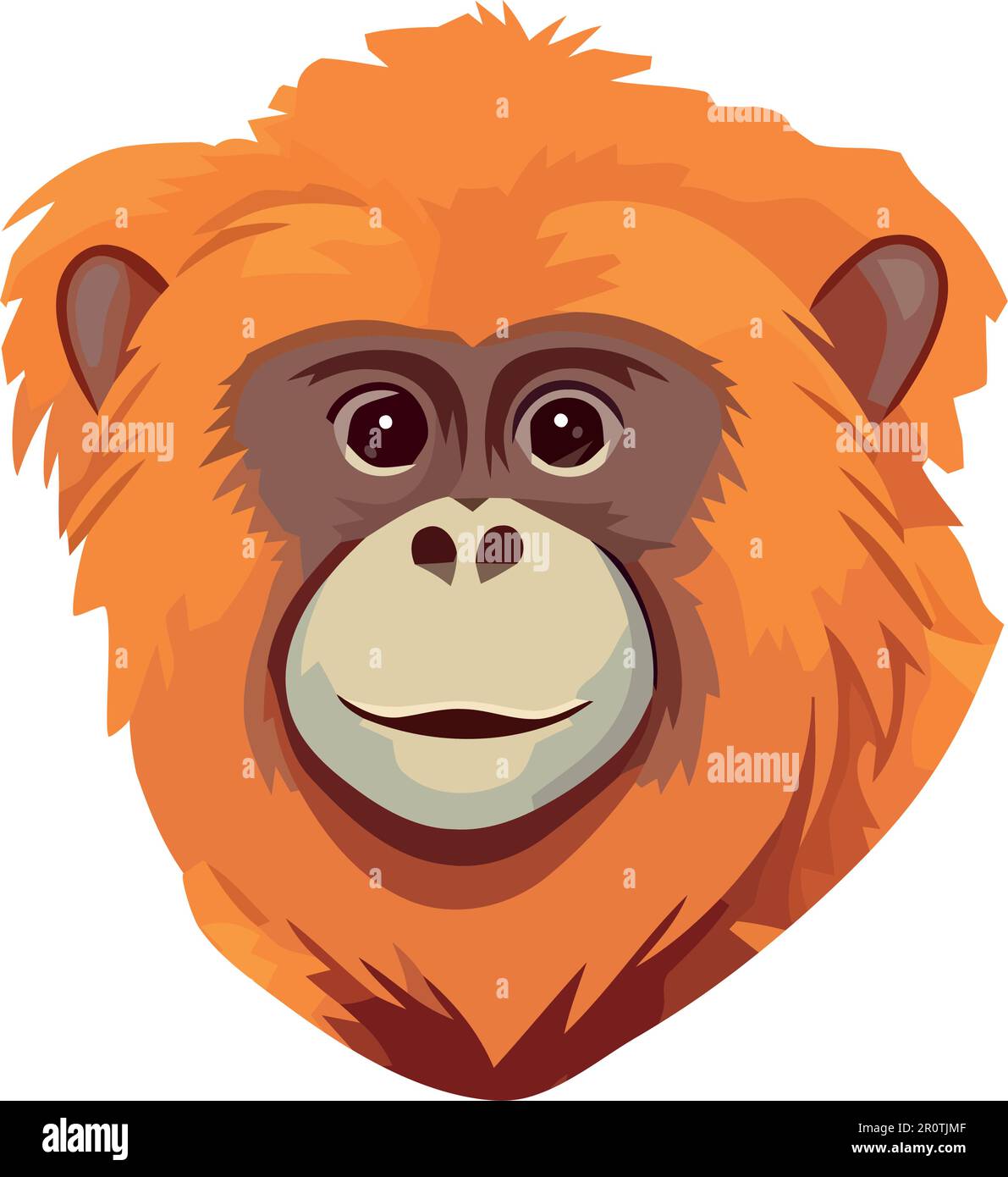 Cute monkey mascot sitting in tropical forest Stock Vector Image & Art