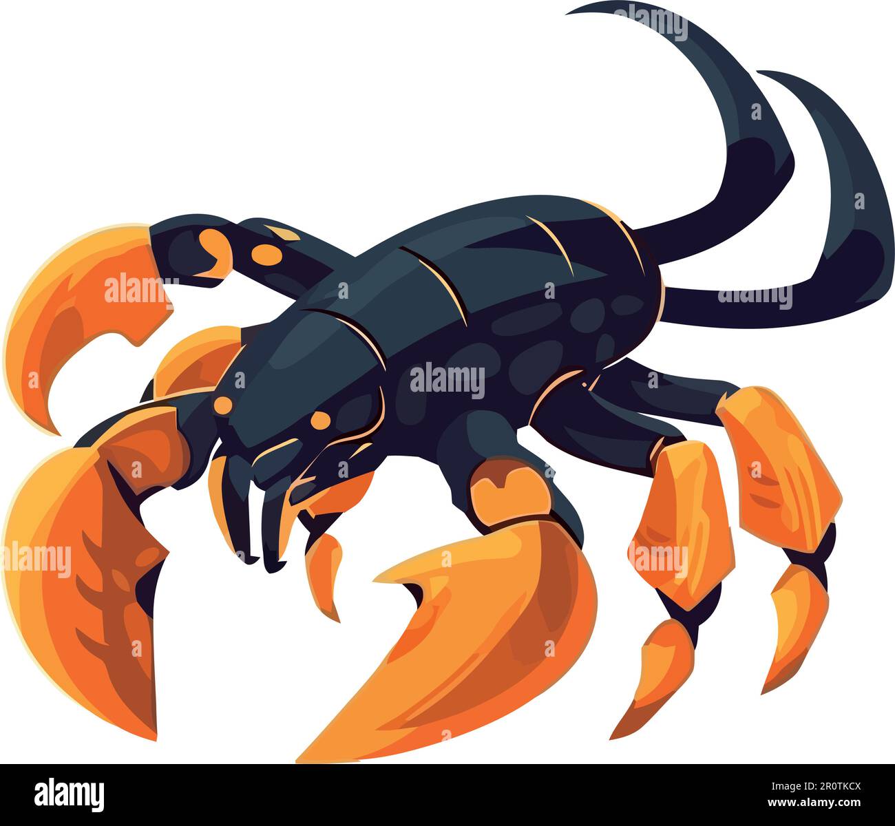Cute cartoon crab with orange claws underwater Stock Vector Image & Art