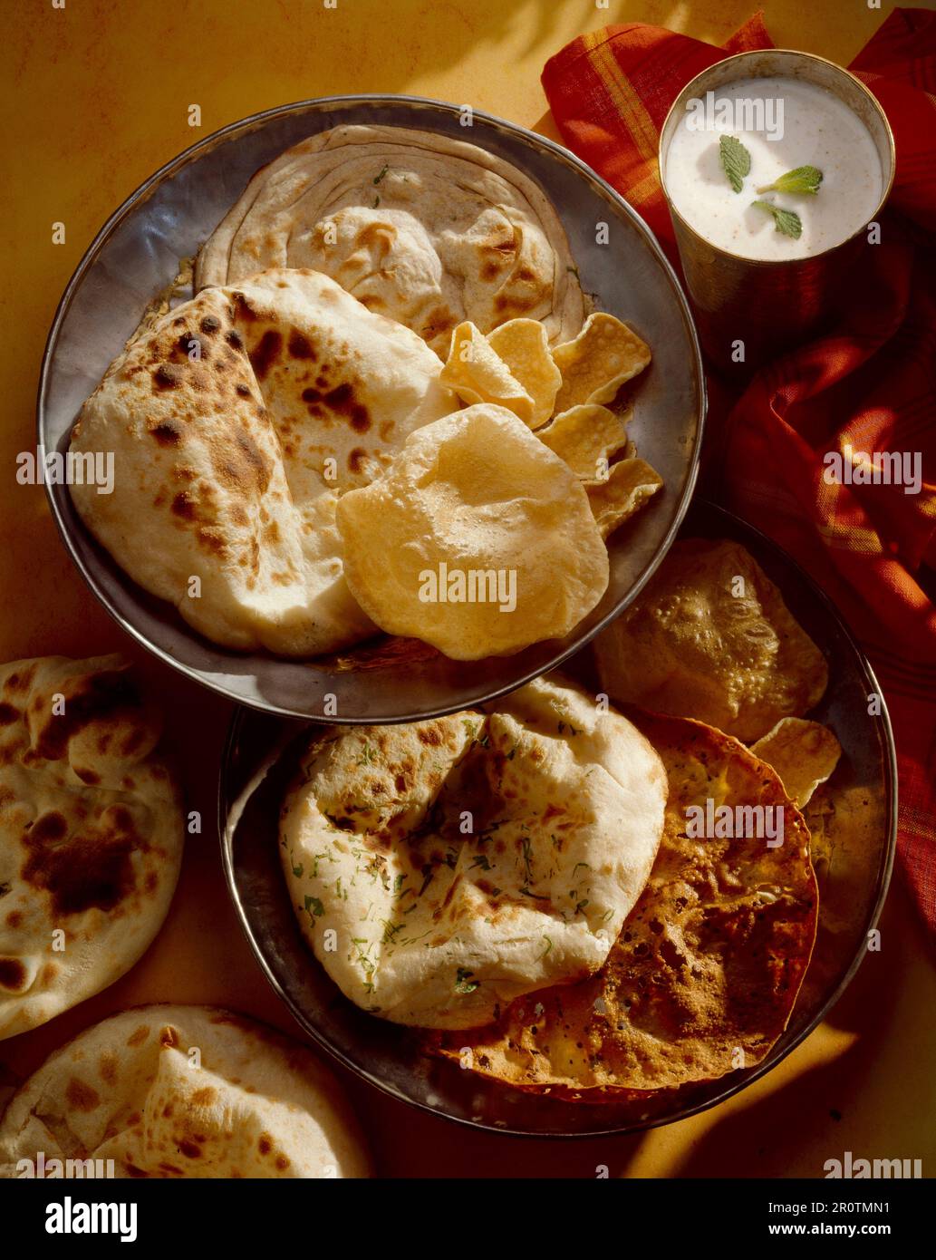 selection of flat breads Stock Photo