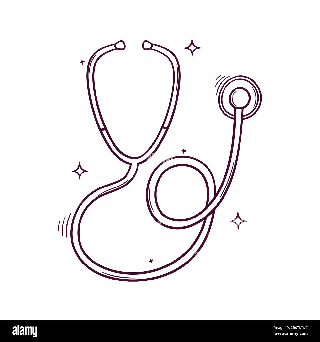 stethoscope. hand drawn icon. hand drawn vector illustration Stock
