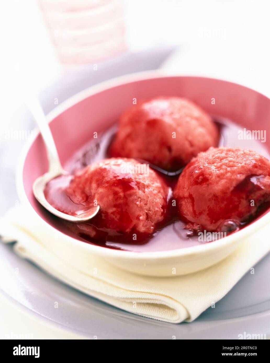 Summer fruit sorbets and sauce Stock Photo Alamy