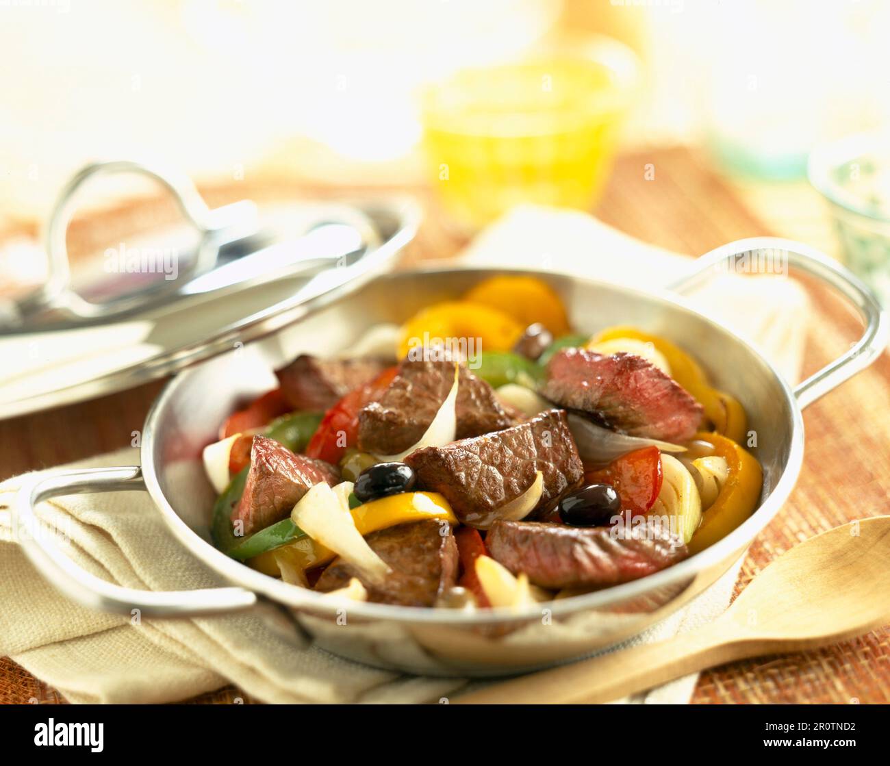 Sautéed beef with olives Stock Photo