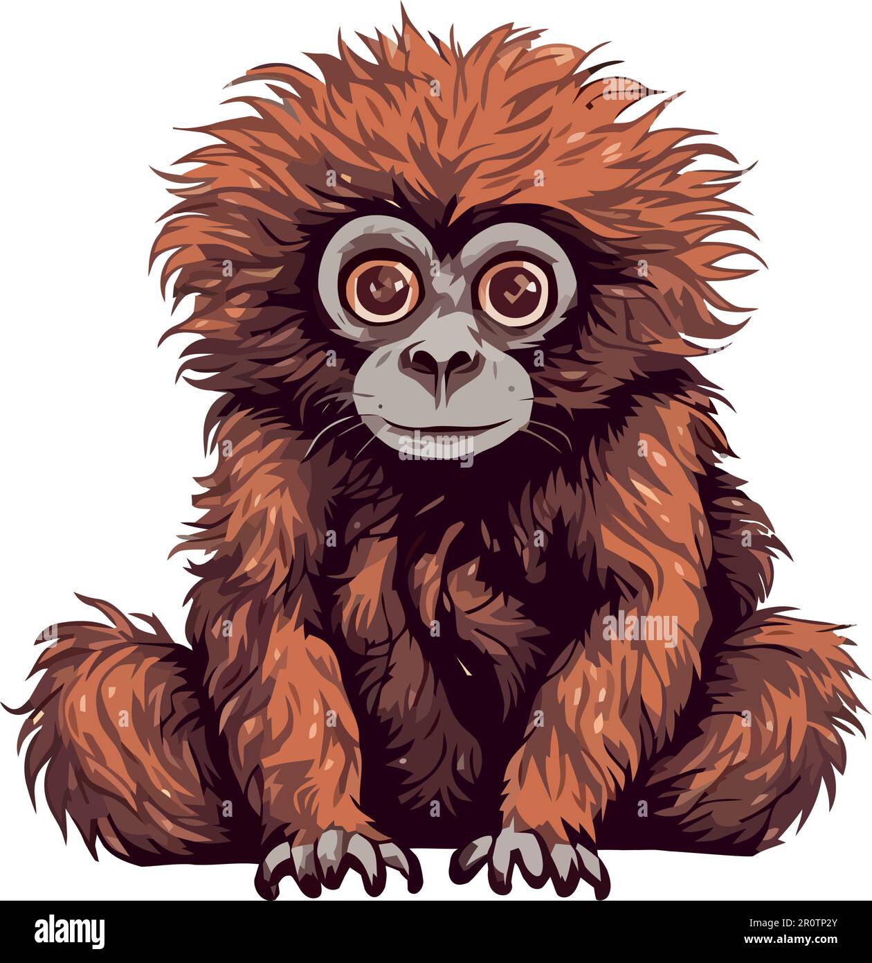 Cute monkey sitting in tropical rainforest Stock Vector Image & Art - Alamy