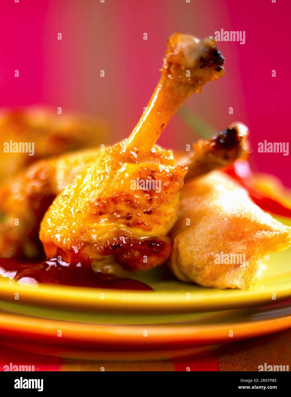 Chicken drumsticks with barbecue sauce Stock Photo Alamy