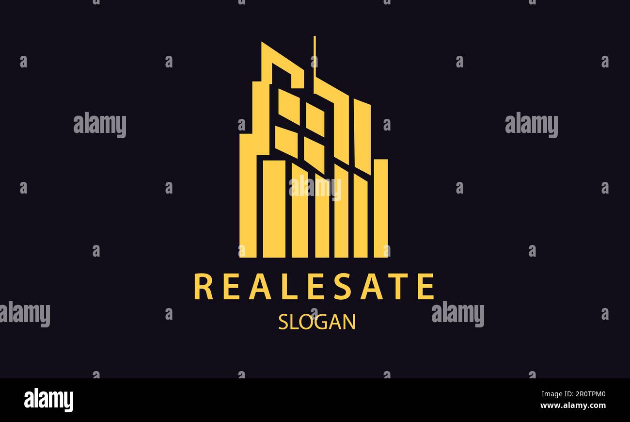 A Real Estate Golden Logo Design. Real Estate Company vector