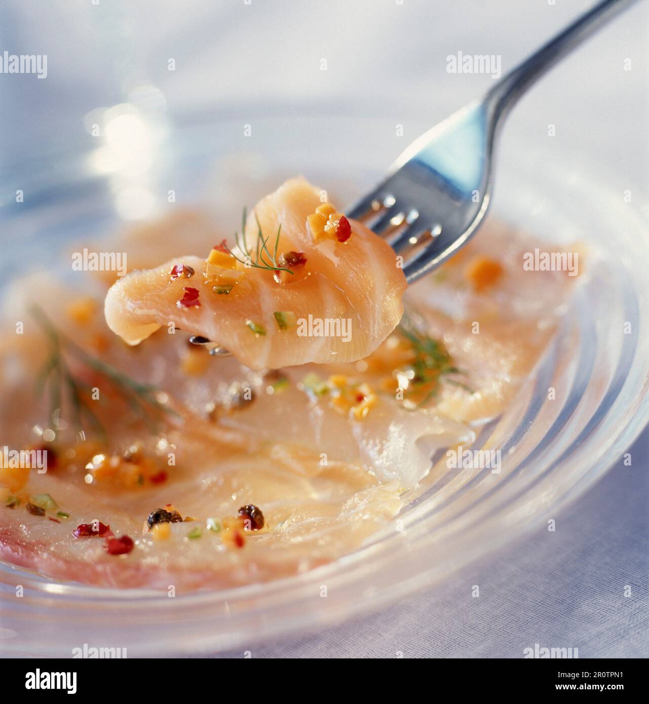 Marinated salmon Carpaccio Stock Photo Alamy