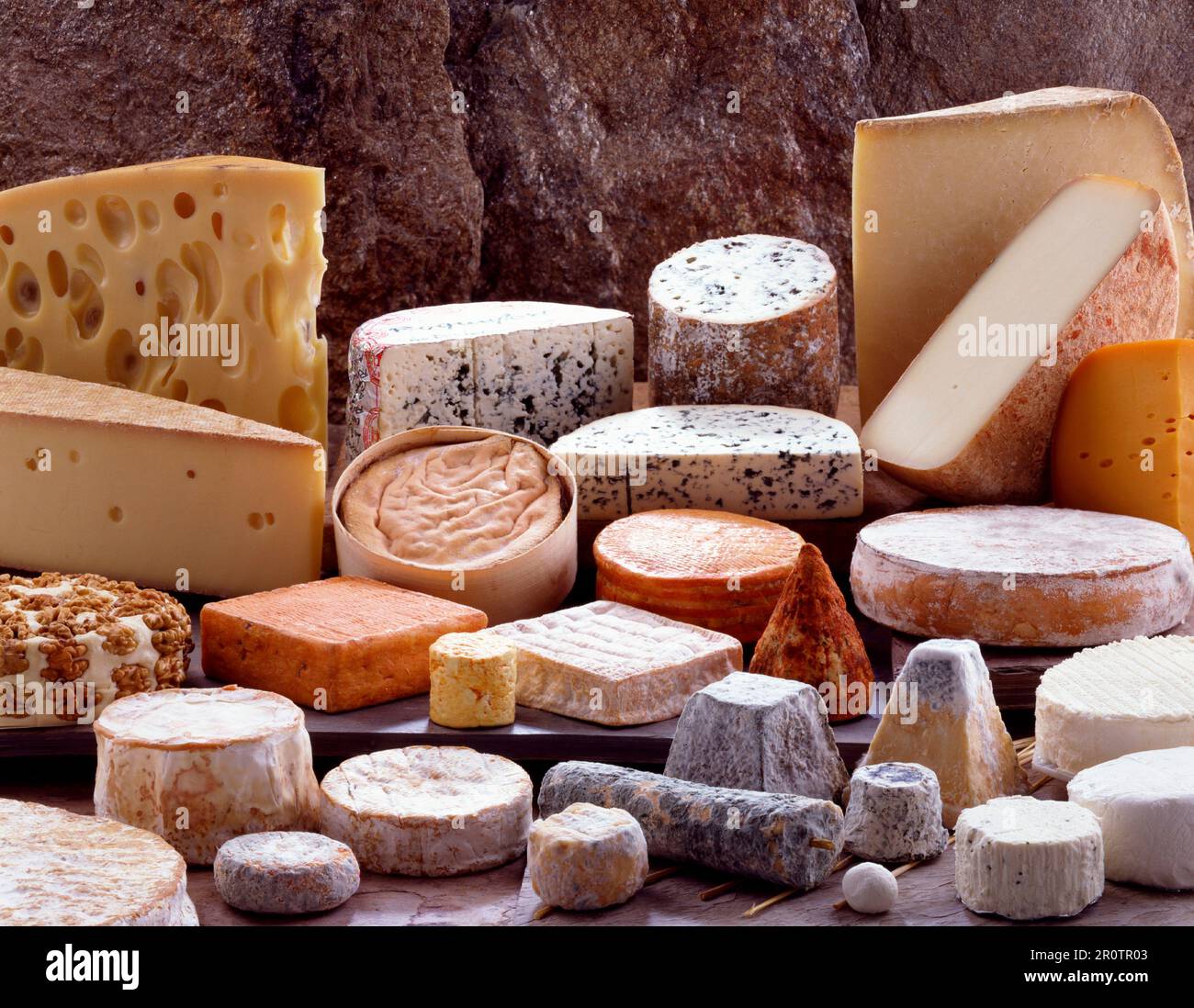 Selection of cheeses Stock Photo