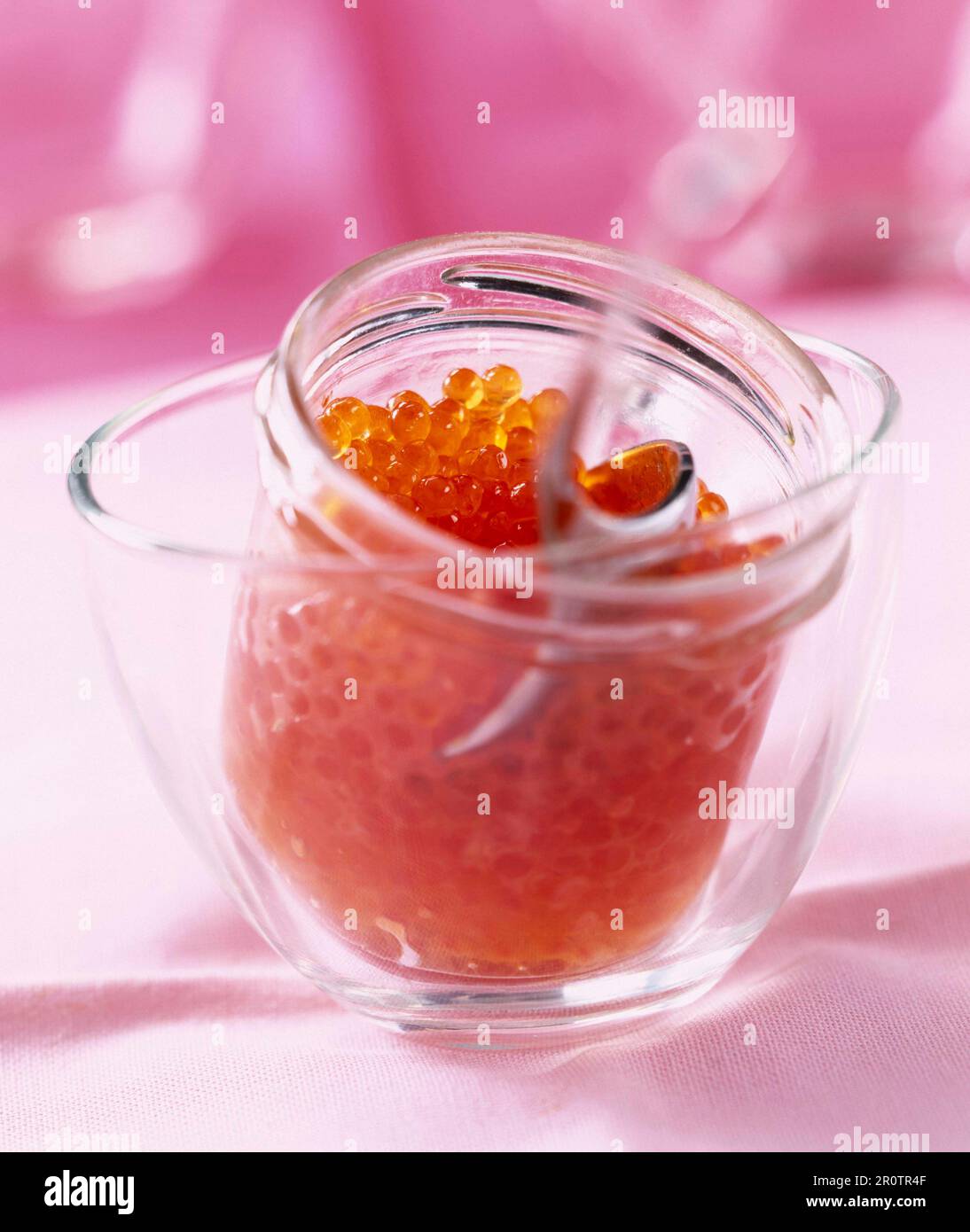 Jar of salmon roe Stock Photo - Alamy