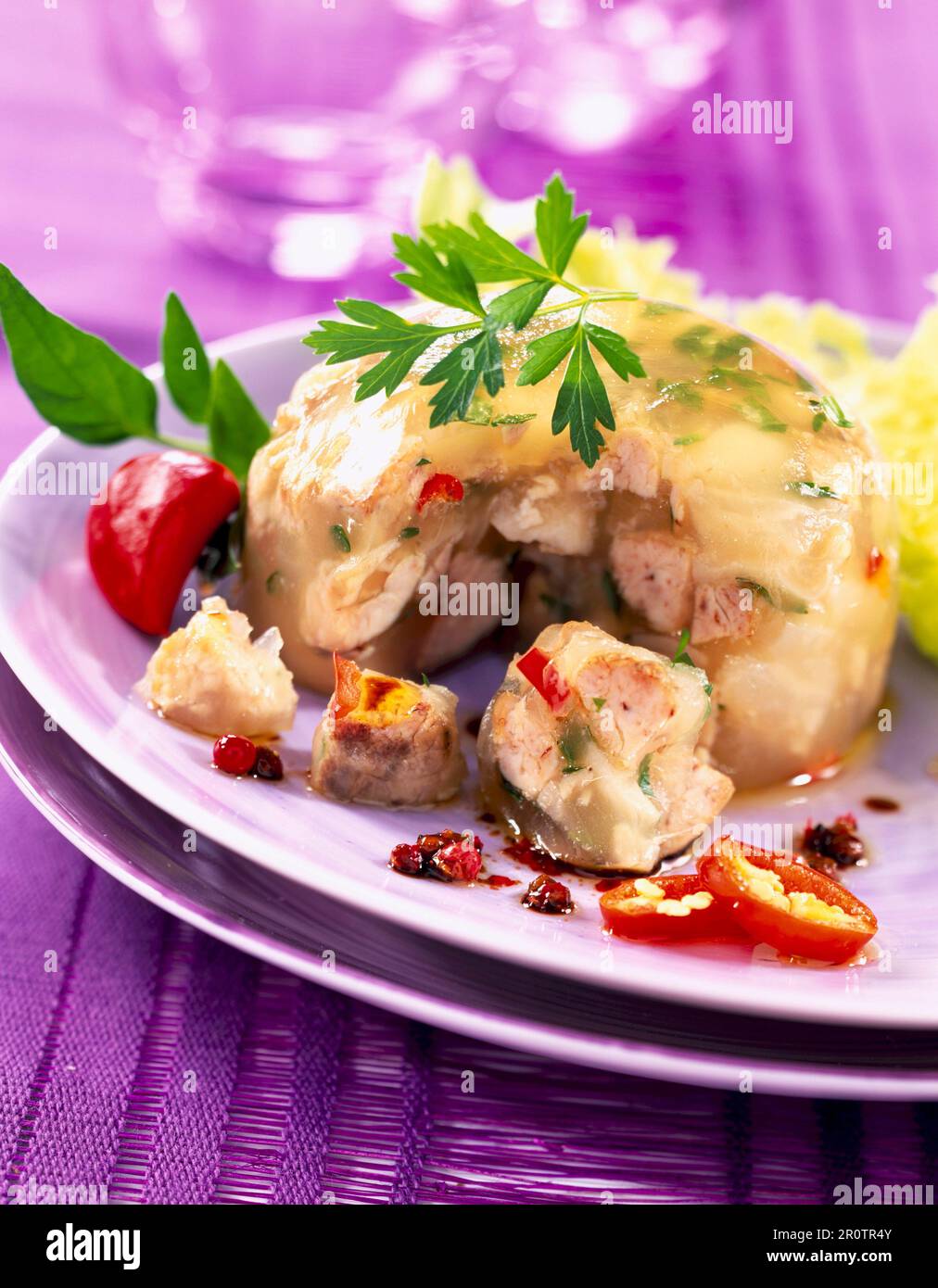 Parslied lamb sweetbread terrine Stock Photo Alamy