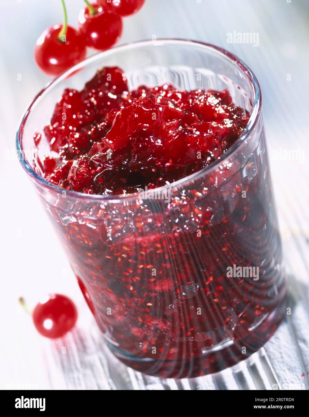 Sour cherry and raspberry jam Stock Photo - Alamy