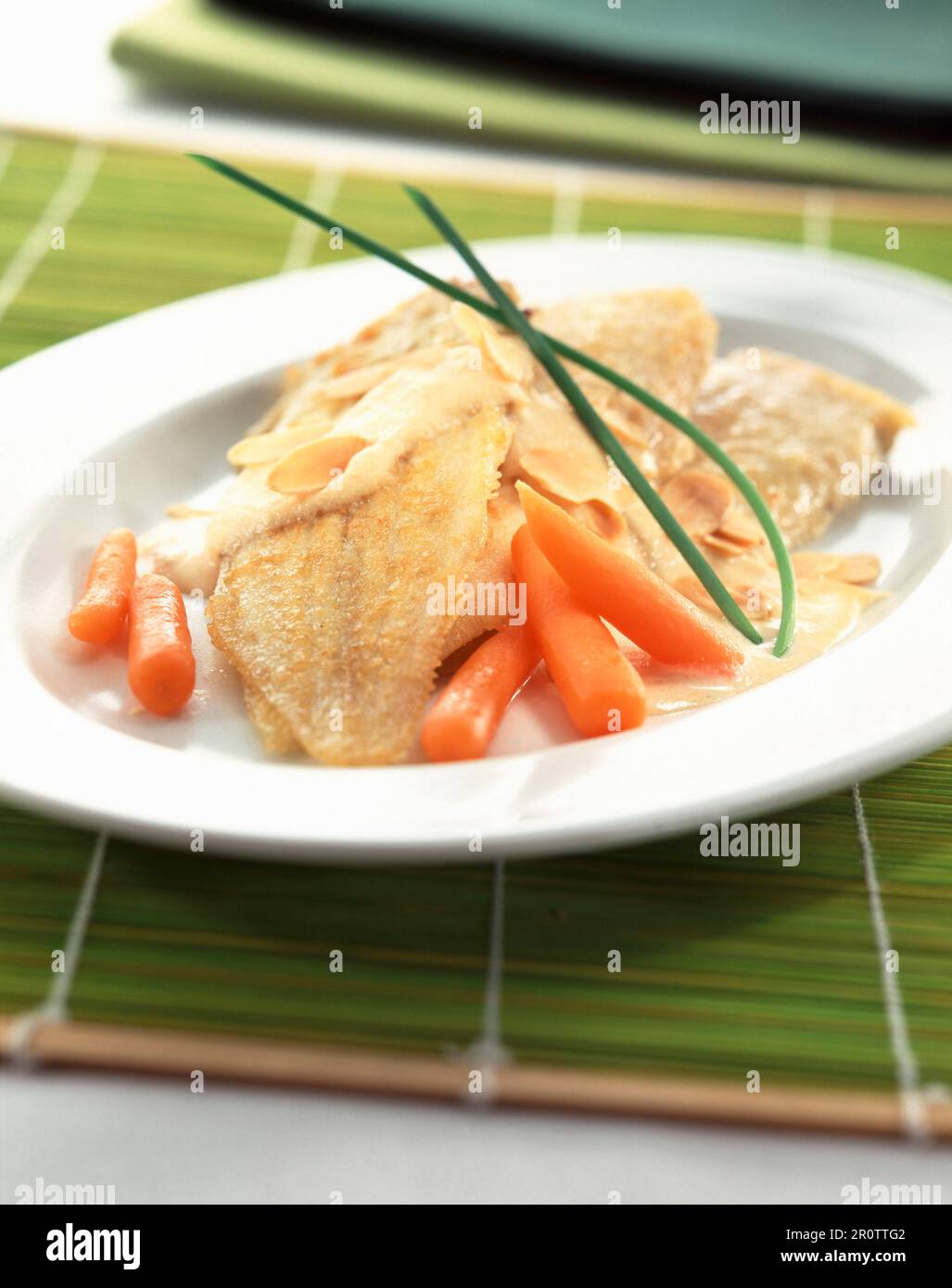 sole with almond sauce Stock Photo