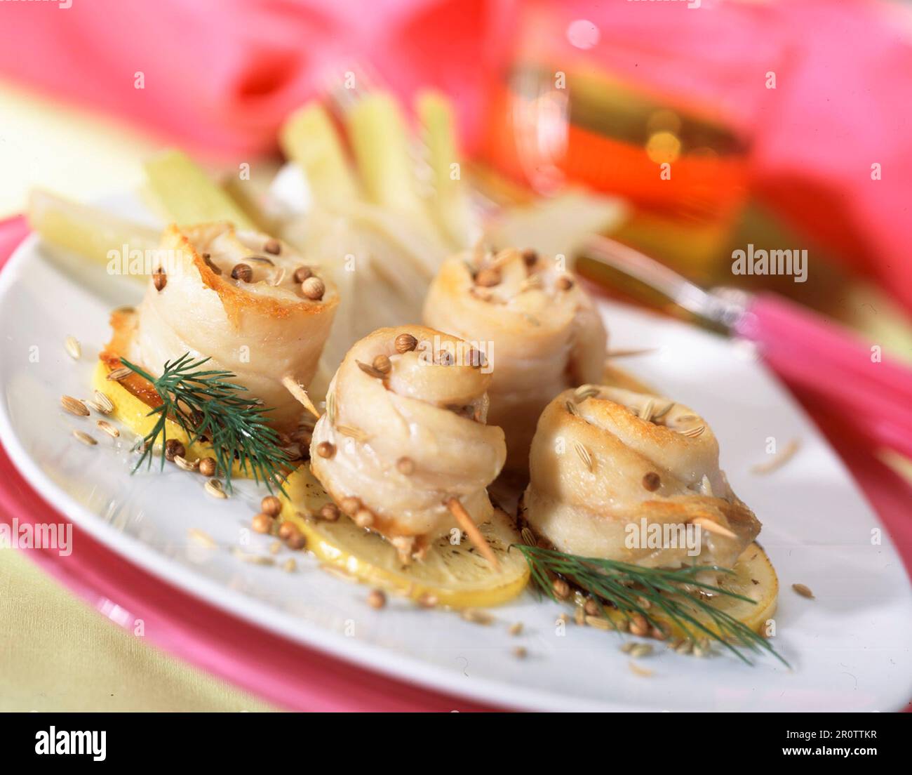 fillet of sole baked with fennel Stock Photo