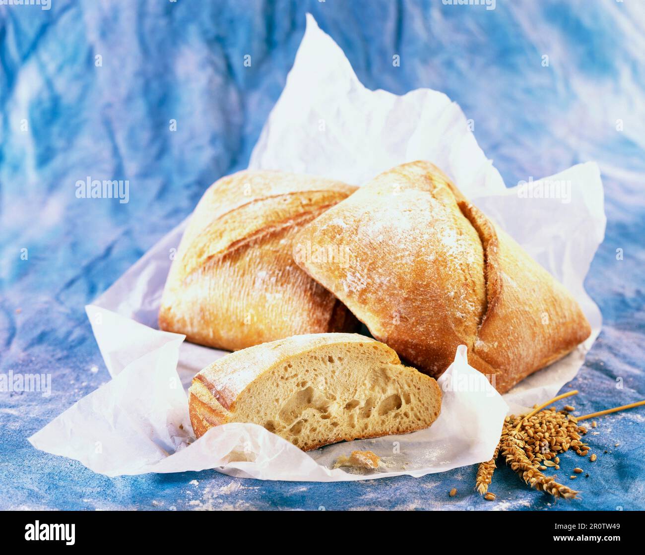 Rustic bread rolls Stock Photo