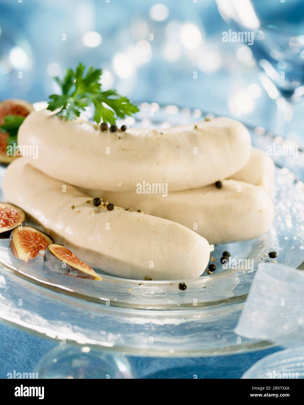 white sausage and figs Stock Photo