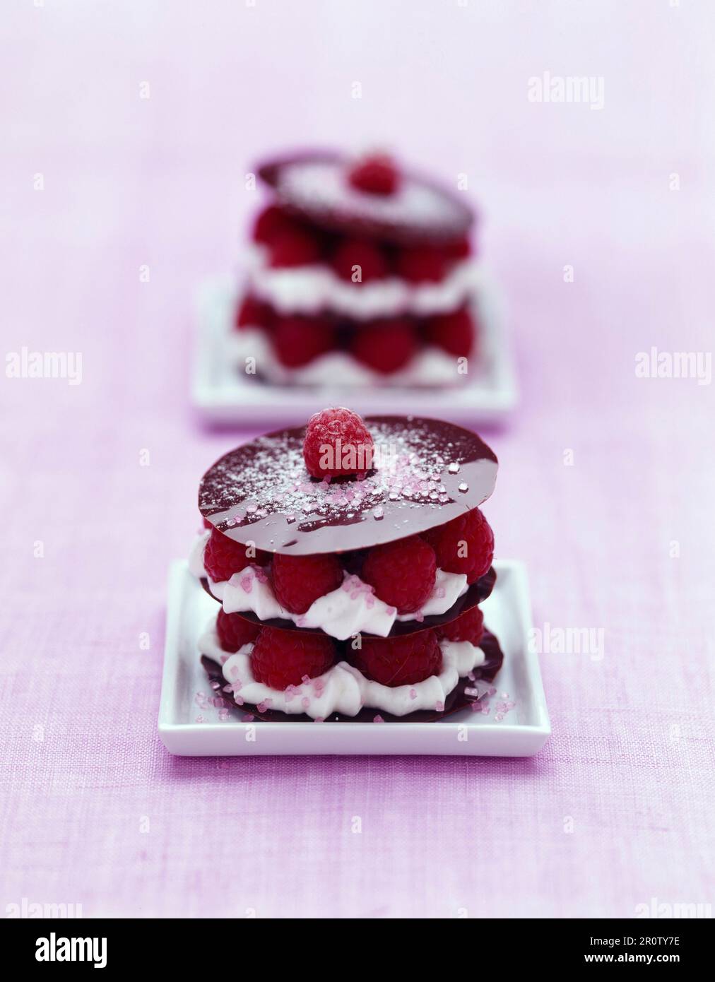 Chocolate Raspberry Cream chocolate, raspberry and cream layer Stock Photo - Alamy