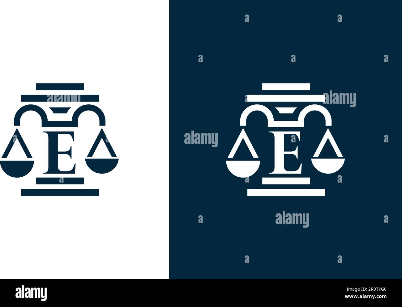 'E' letter law firm logo design Stock Vector