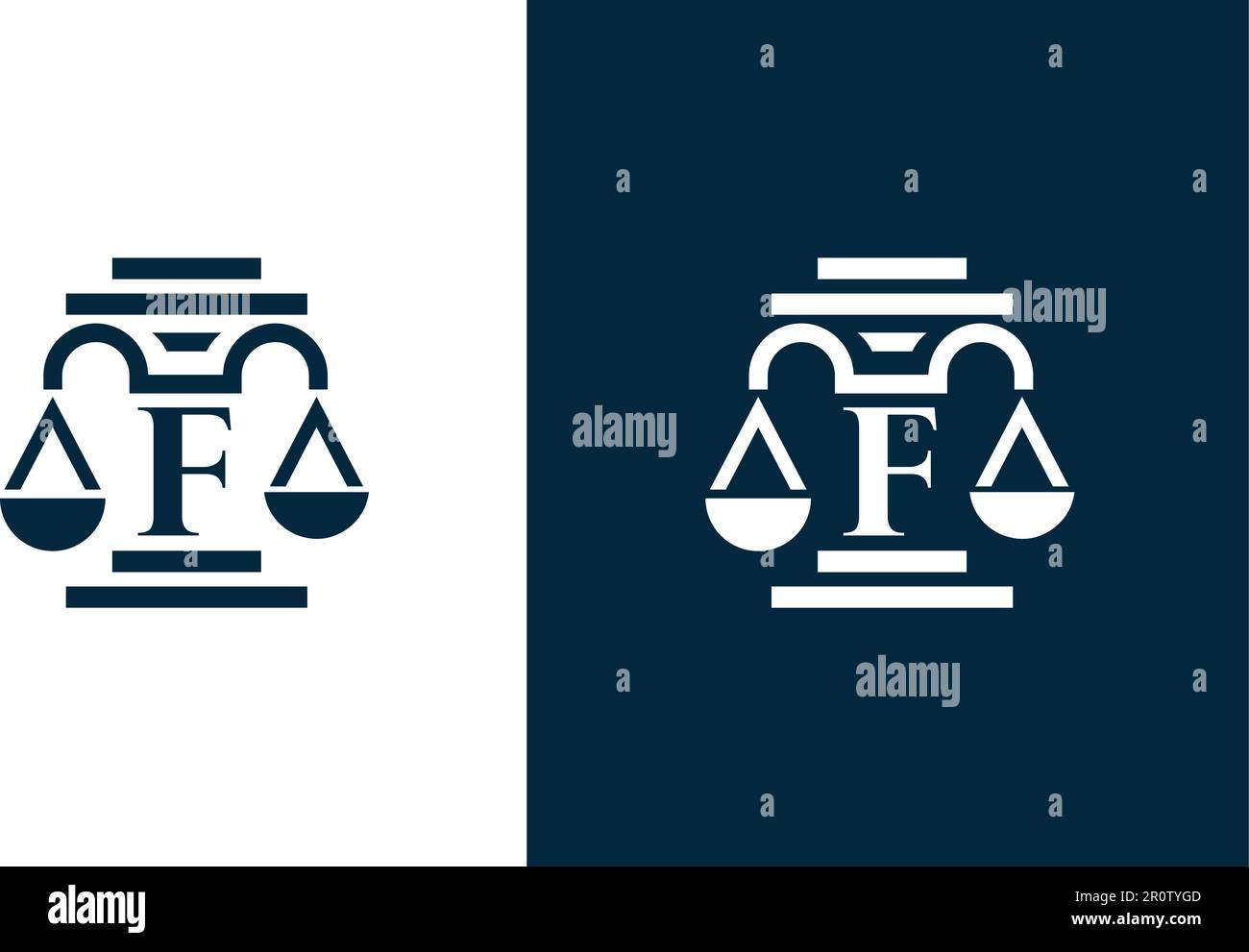 'F'  letter law firm logo design Stock Vector