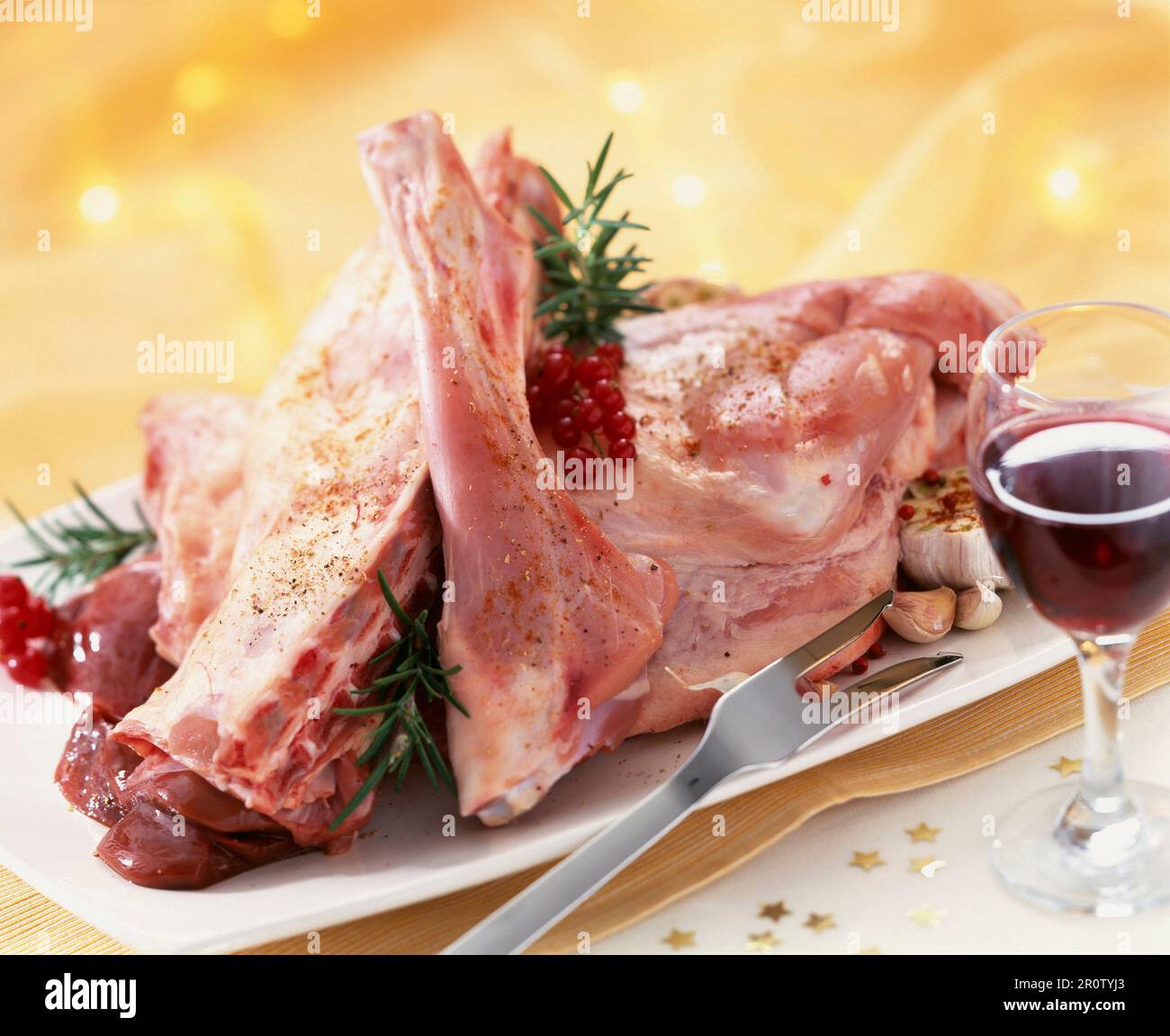 Raw cut rabbit Stock Photo - Alamy