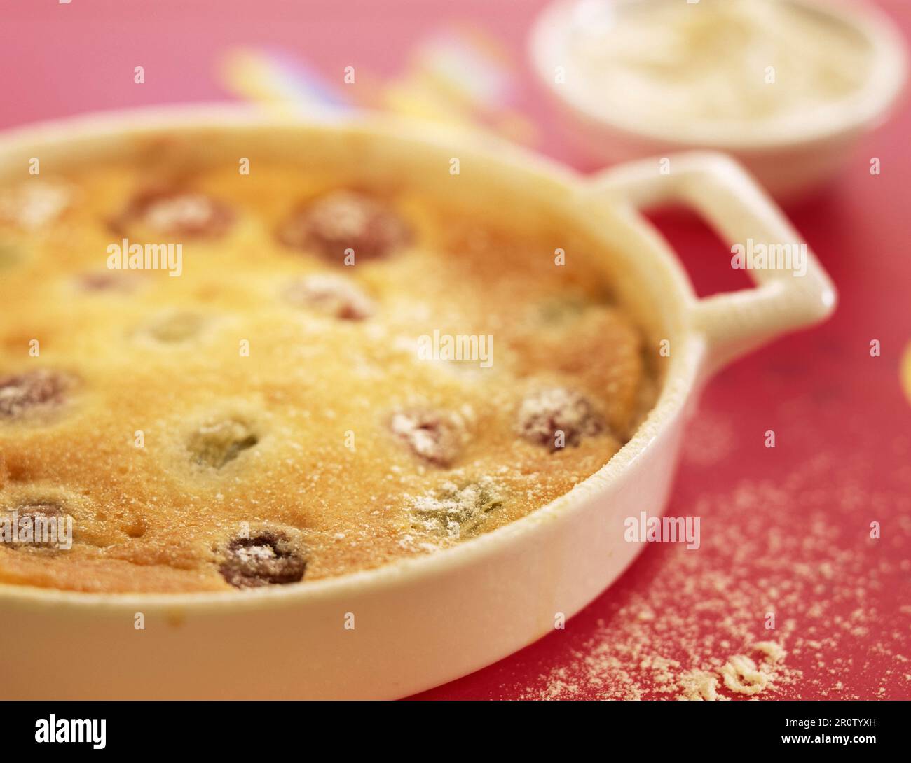 Grape clafoutis batter pudding Stock Photo - Alamy