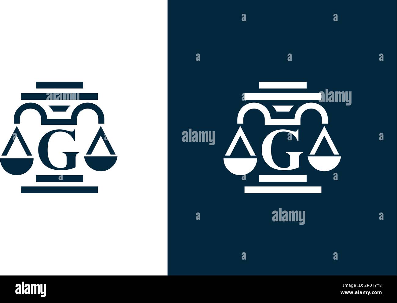 'G'   letter law firm logo design Stock Vector
