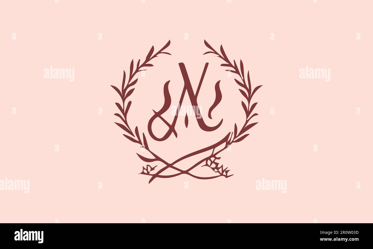 Wedding letter with leaf vector illustration Stock Vector Image & Art ...
