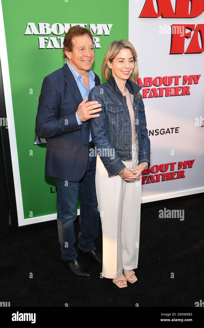 New York, USA. 09th May, 2023. Steve Guttenberg and Emily Smith walking