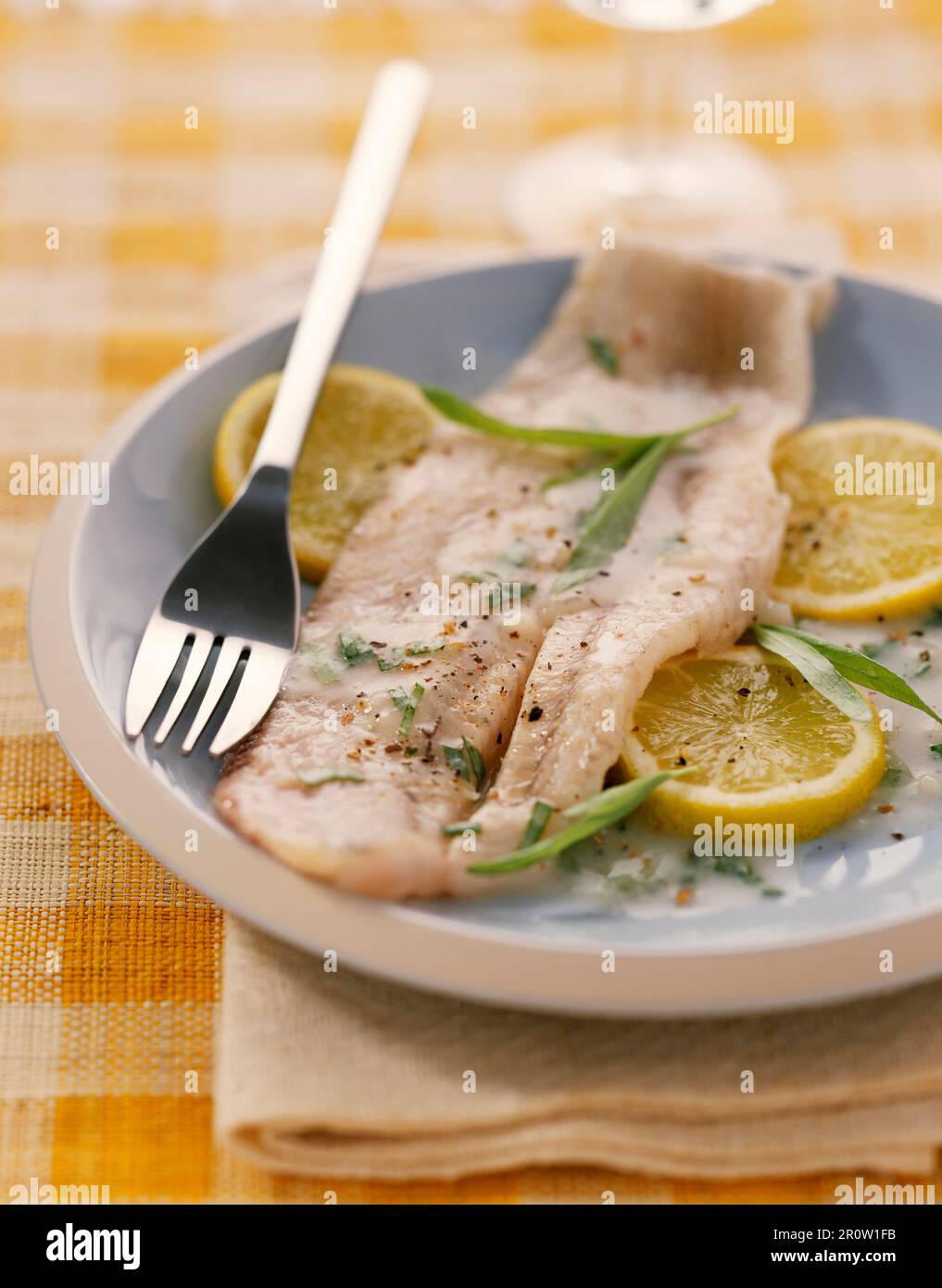 Sole fillet with tarragon Stock Photo Alamy